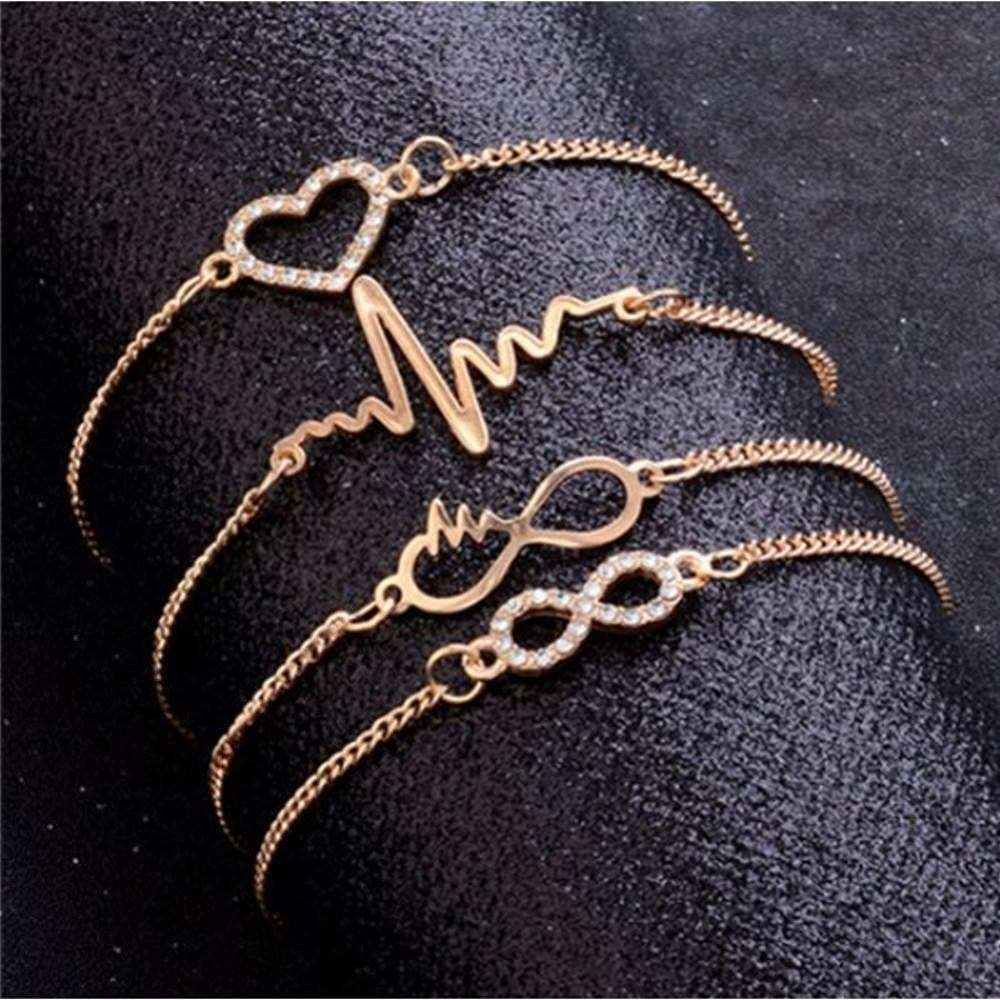 18K Gold Plated Crystal Bracelets Set M02293