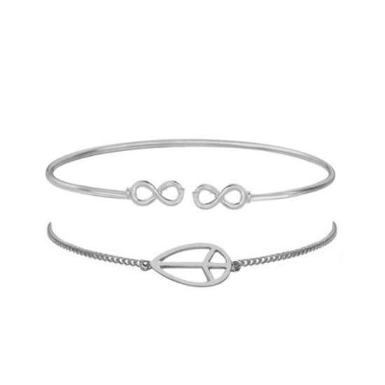 18K Gold Plated Crystal Bracelets Set M02295