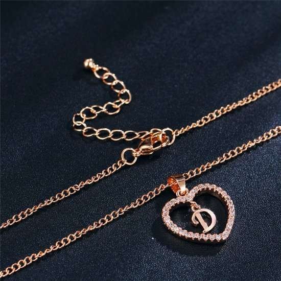 18K Gold Plated Crystal Letter Necklace M02284