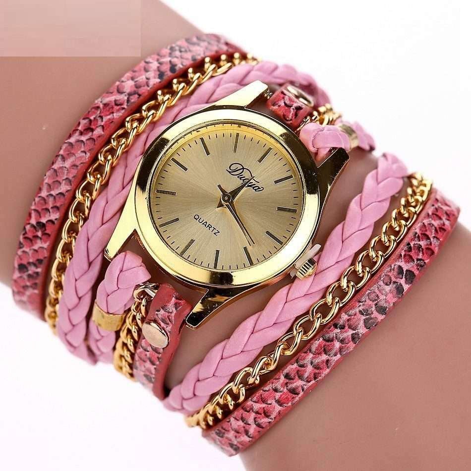 Duoya Fashion Quartez Pink Women Watch M01852