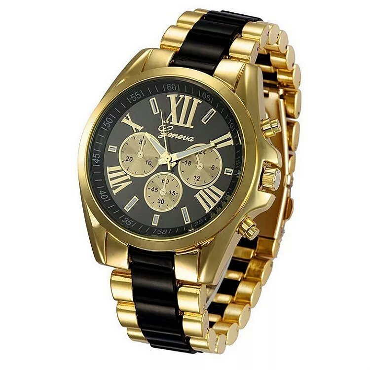 Geneva Stainless Steel Original Geneva Black Watch M01995