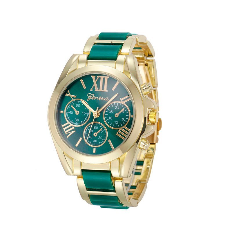 Geneva Stainless Steel Original Geneva Green Watch M01820
