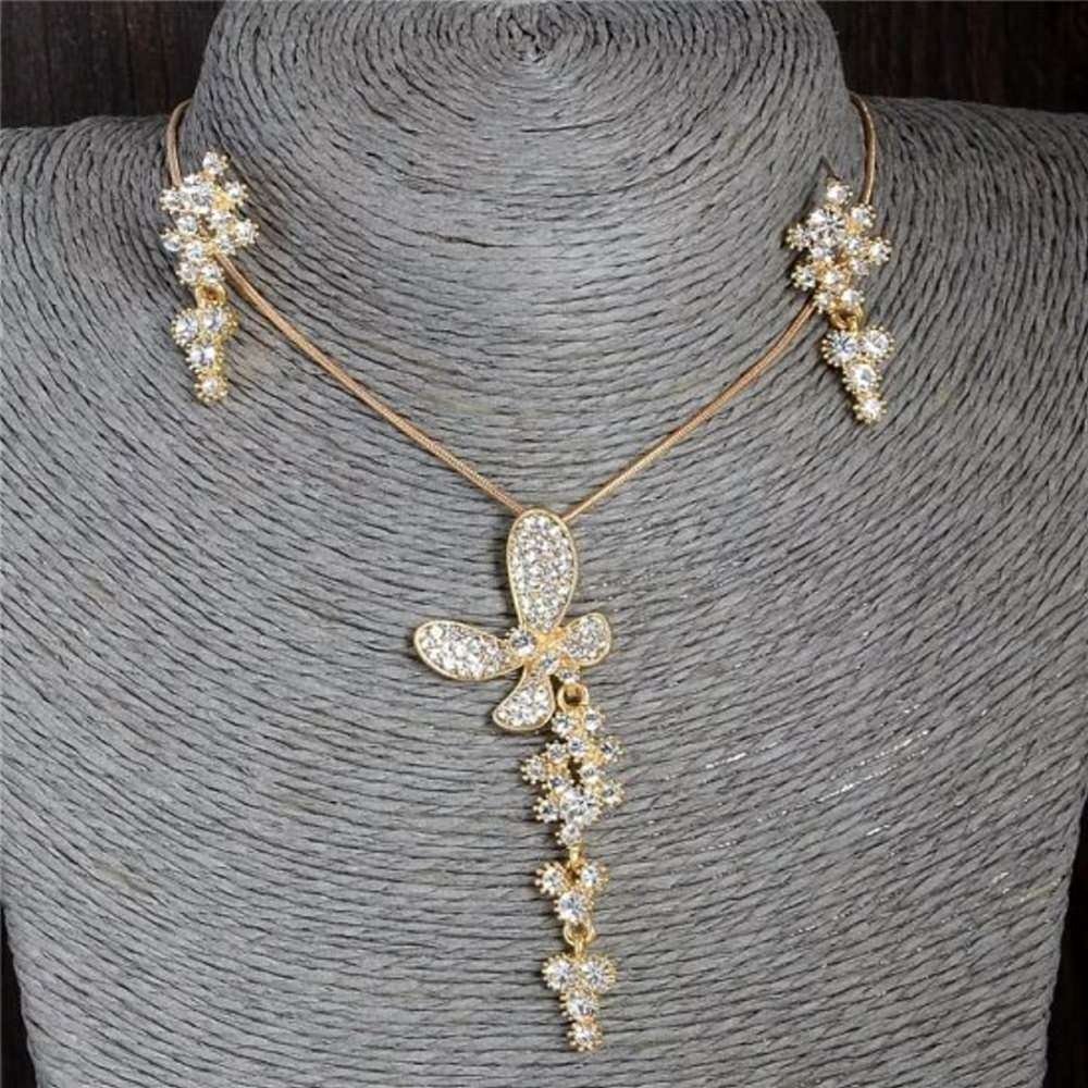 Gold Plated Crystal Jewelry Set M02281