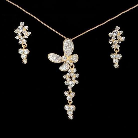 Gold Plated Crystal Jewelry Set M02282