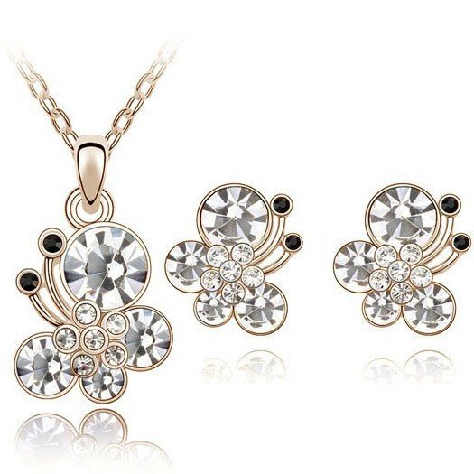 18K Gold Plated Austrian Crystal Jewelry Set M02079