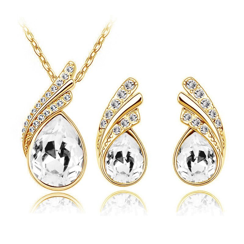 18K Gold Plated Austrian Crystal Jewelry Set M02135