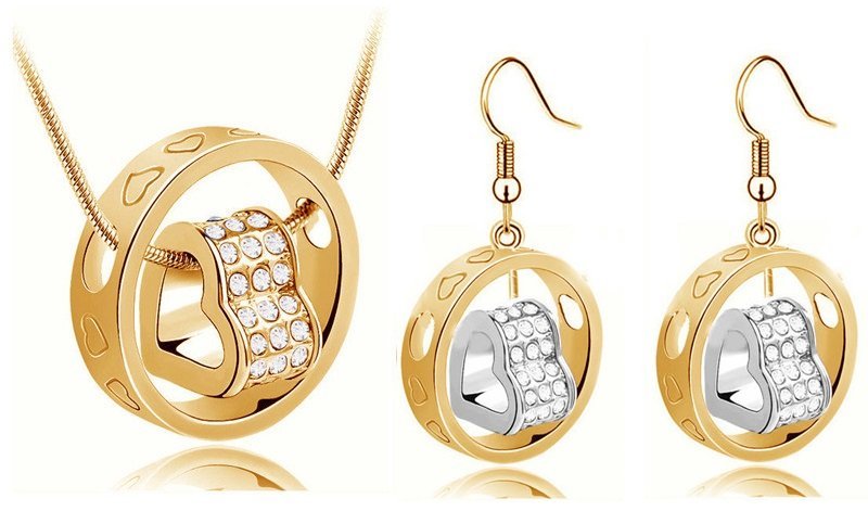 18K Gold Plated Austrian Crystal Jewelry Set M02189