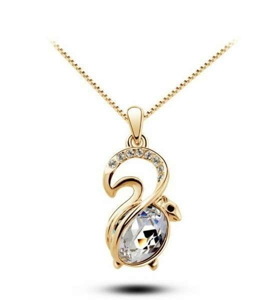 18K Gold Plated Austrian Crystal Necklace M00997