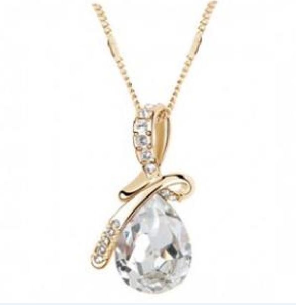 18K Gold Plated Austrian Crystal Yellow Necklace M02171