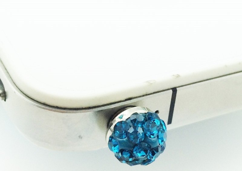 18K Gold Plated Disco Ball Shamballa Blue 3.5 mm Dust Plug M00780