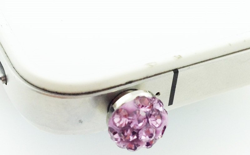 18K Gold Plated Disco Ball Shamballa Violet 3.5 mm Dust Plug M00779