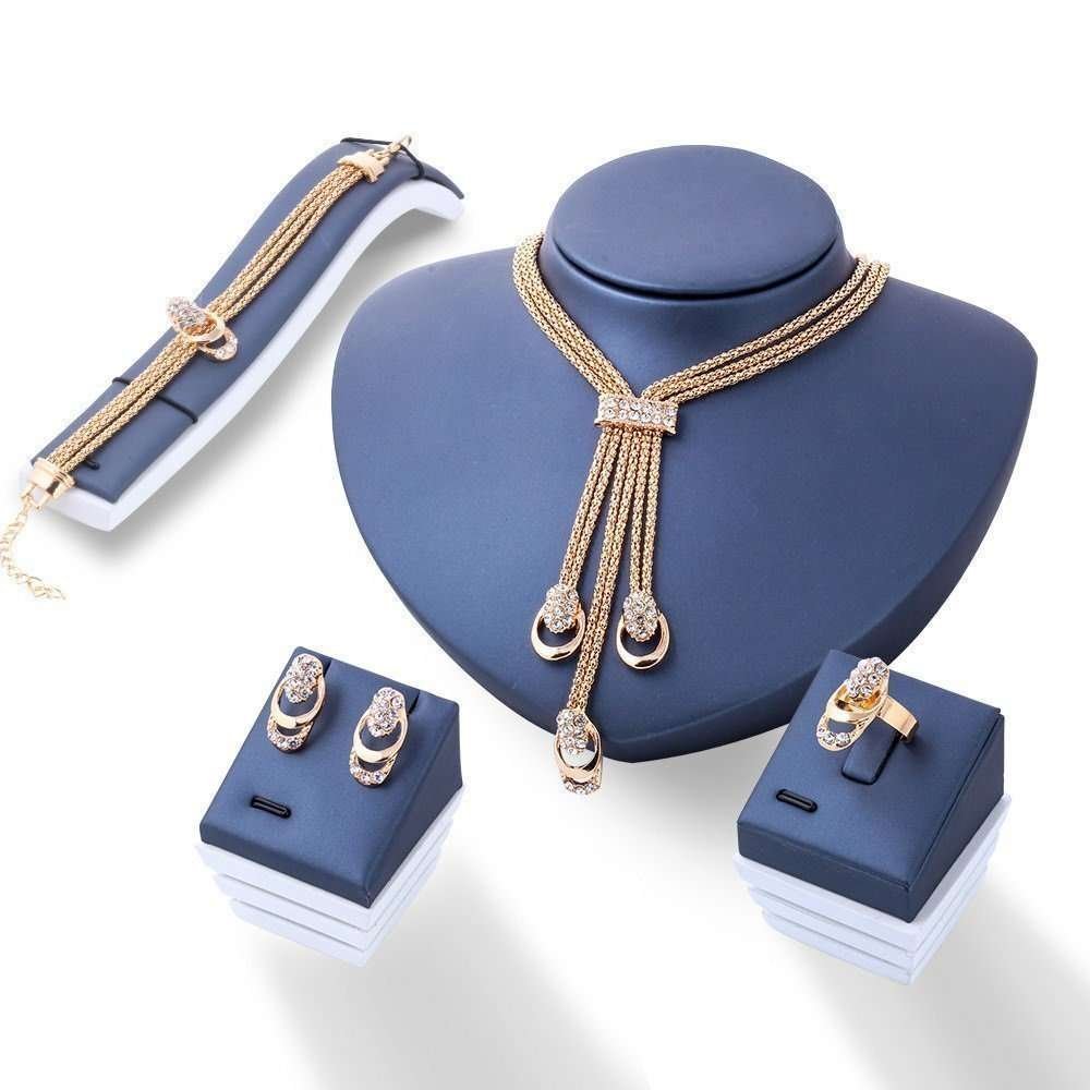 18K Gold Plated Environmental Friendly Copper Alloy Jewelry Set M02235