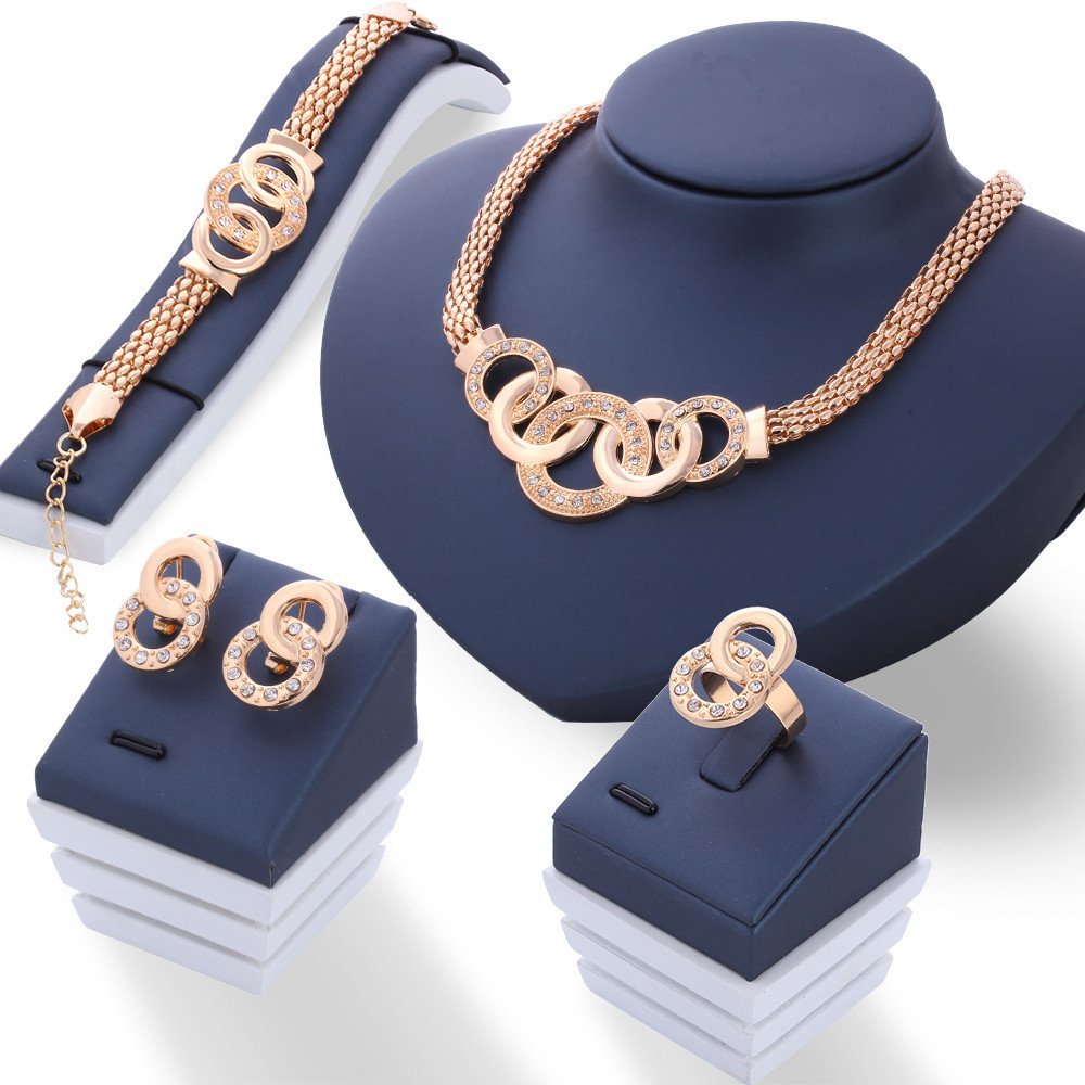 18K Gold Plated Environmental Friendly Copper Alloy Jewelry Set M02237