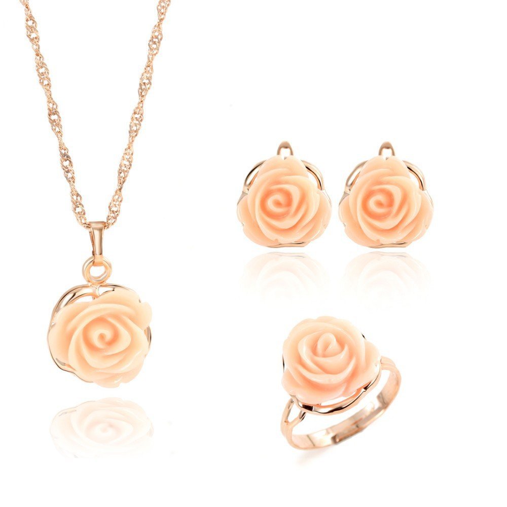 18K Gold Plated Flowers Jewelry Set M02088