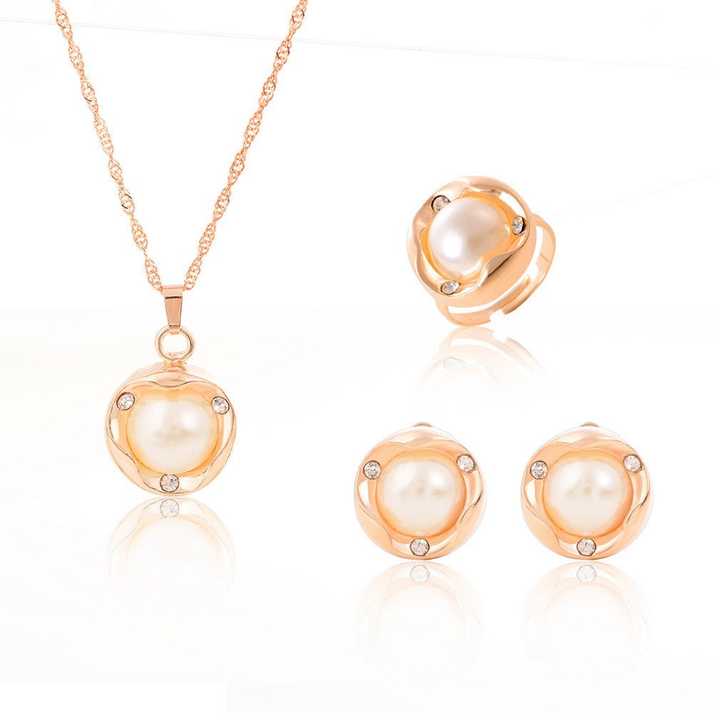 18K Gold Plated Freshwater Pearl Jewelry Set M01214
