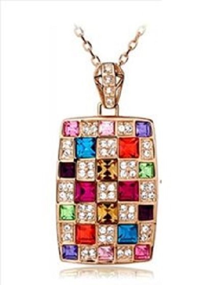 18K Gold Plated Multicolor Swarovski Elements Necklace M00722
