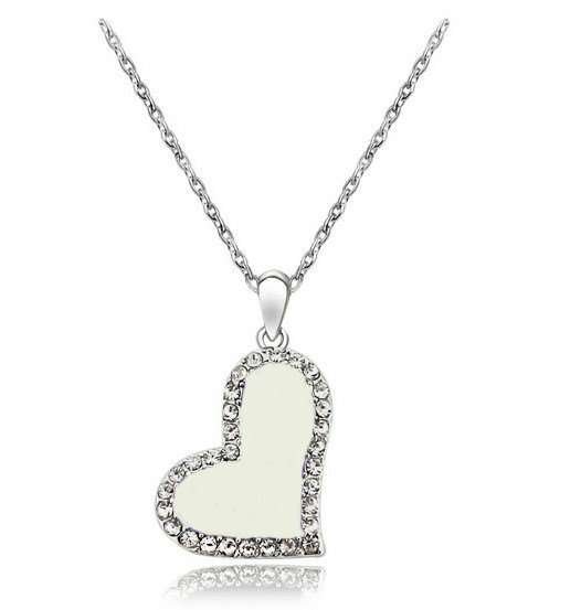 18K Gold Plated Oil Painting Rhinestone Crystal Necklace M00966