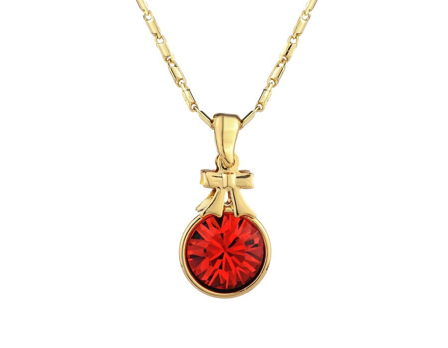 18K Gold Plated Original Swarovski Red Necklace M02114