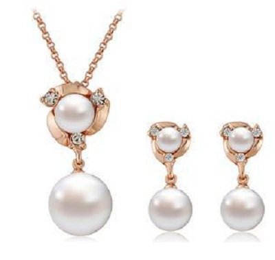 18K Gold Plated Pearl Elegant Jewelry Set M01069