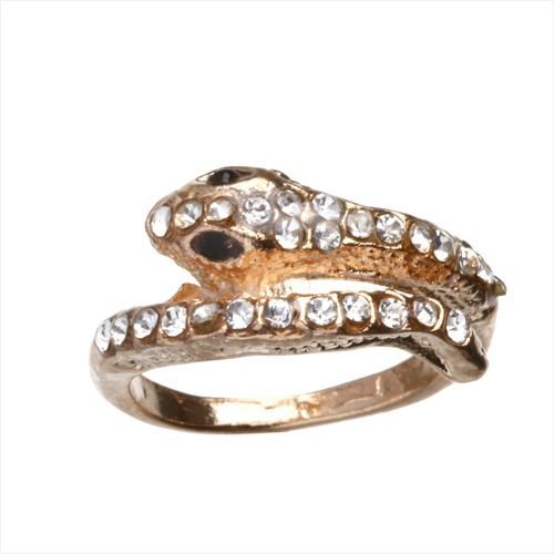 18K Gold Plated Snake Rhinestone Crystal Ring M00888