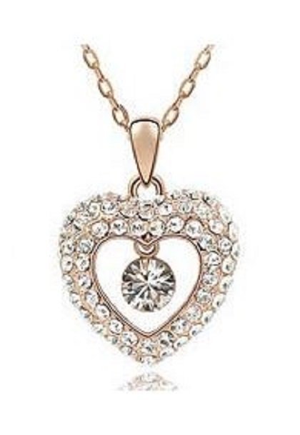 18K Gold Plated Swarovski Elements Heart Shaped Necklace M00744