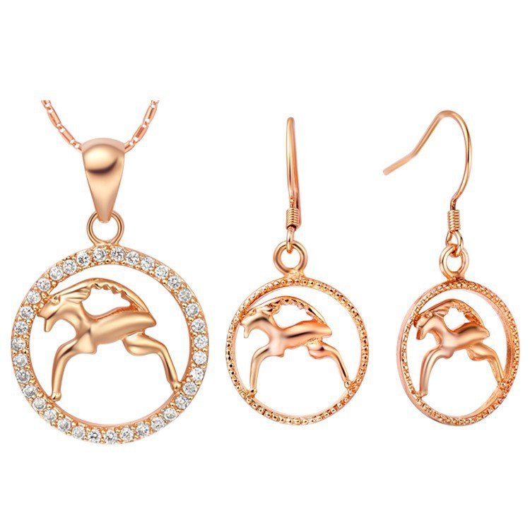 18K Gold Plated Zircon Aquarius Constellation Jewelry Set T011 M01304