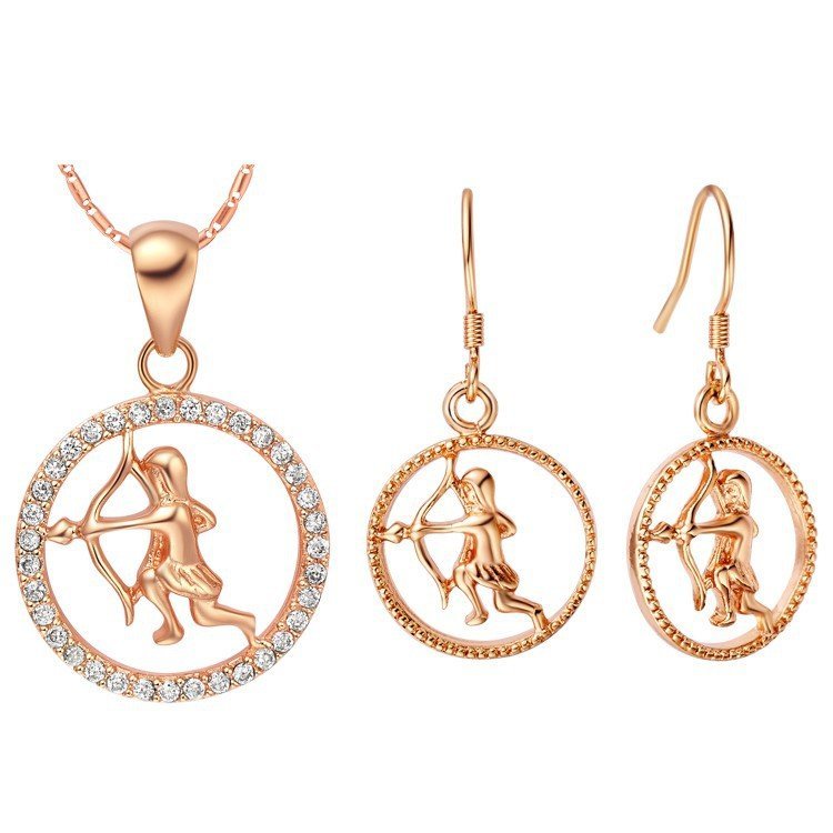 18K Gold Plated Zircon Capricorn Constellation Jewelry Set T010 M01303