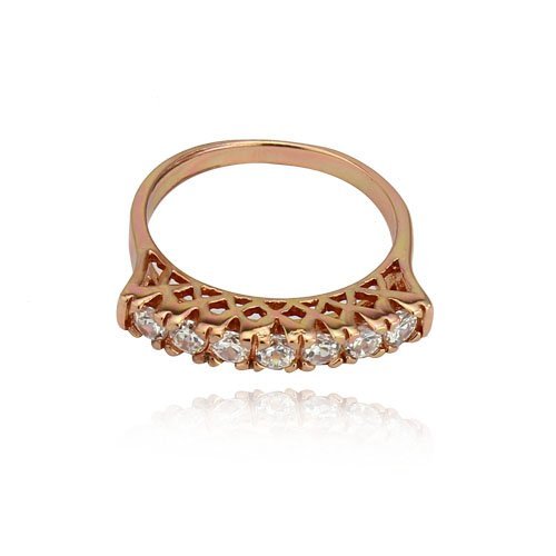 18K Gold Plated Zircon Crystal Wedding Ring M00856