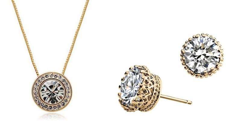 18K Gold Plated Zircon Jewelry Set M02053