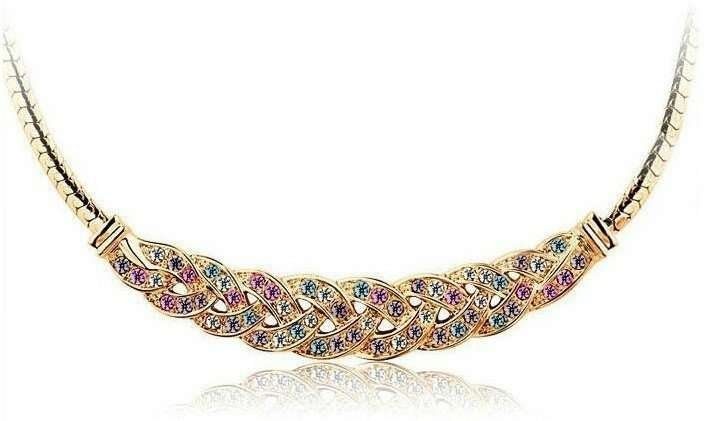 18K Gold Plated Zircon Multi Color Necklace M01035