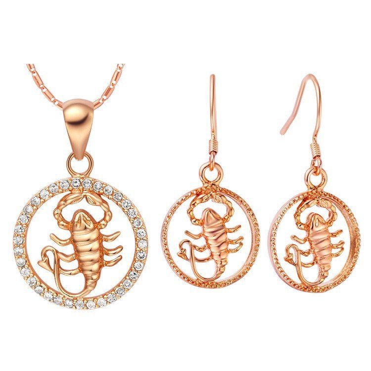 18K Gold Plated Zircon Scorpio Constellation Jewelry Set T009 M01302