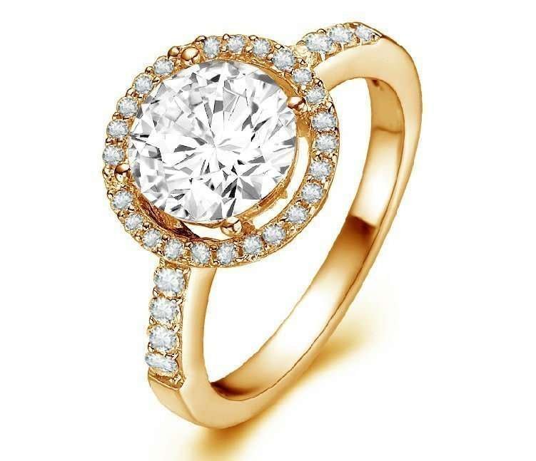 18K Gold Plated Zirconia Wedding Ring M00989
