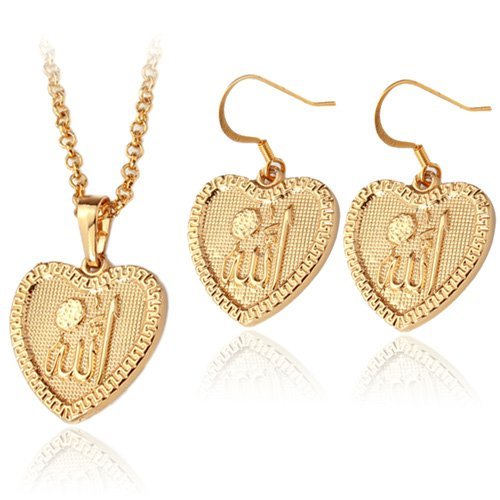 18K Real Gold Plated Allah Jewellery Set M00689