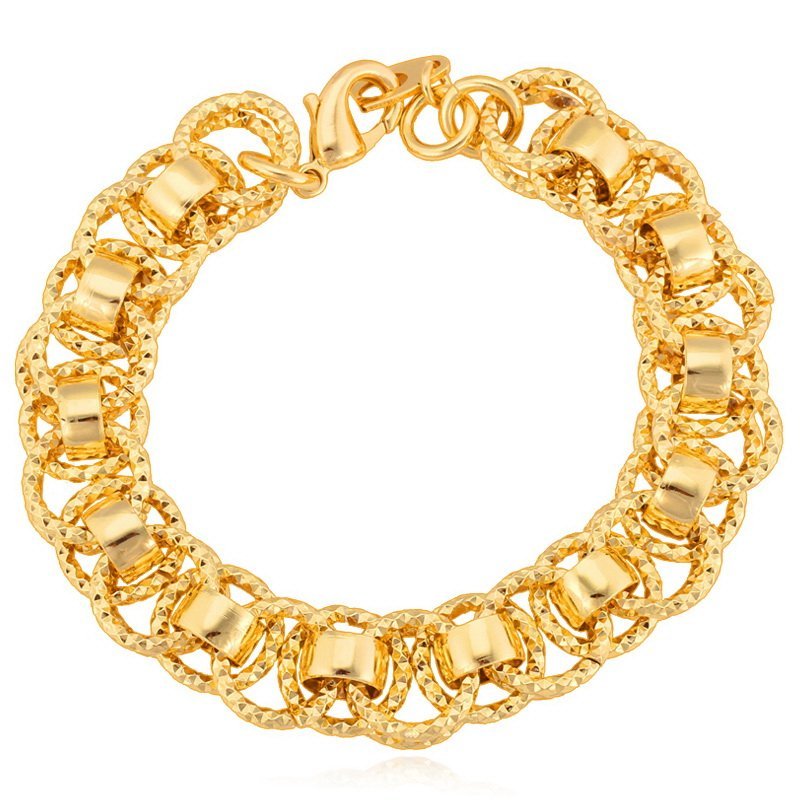 18K Real Gold Plated Environmental Friendly Copper Alloy 21 cm 8 inch Bracelet M01567