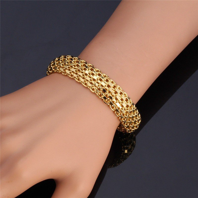 18K Real Gold Plated Environmental Friendly Copper Alloy Bracelet M01643