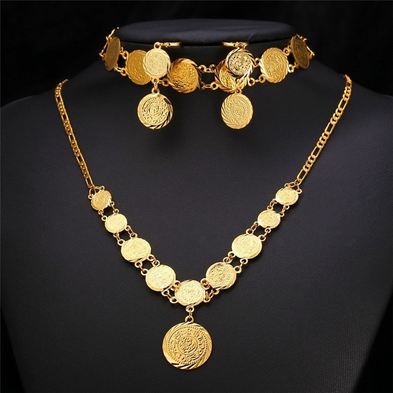 18K Real Gold Plated Environmental Friendly Copper Alloy Jewelry Set M01571