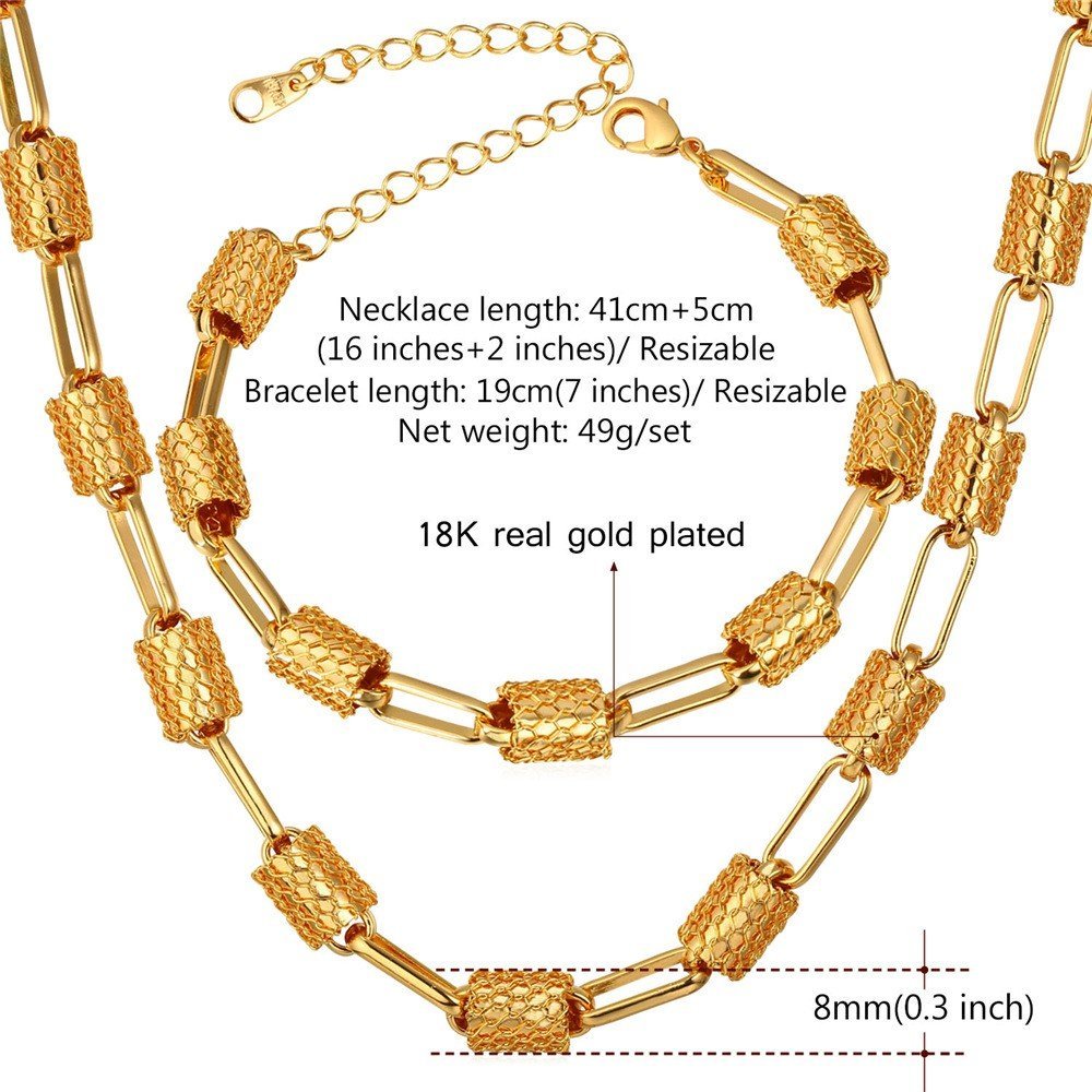 18K Real Gold Plated Environmental Friendly Copper Alloy Jewelry Set M01572