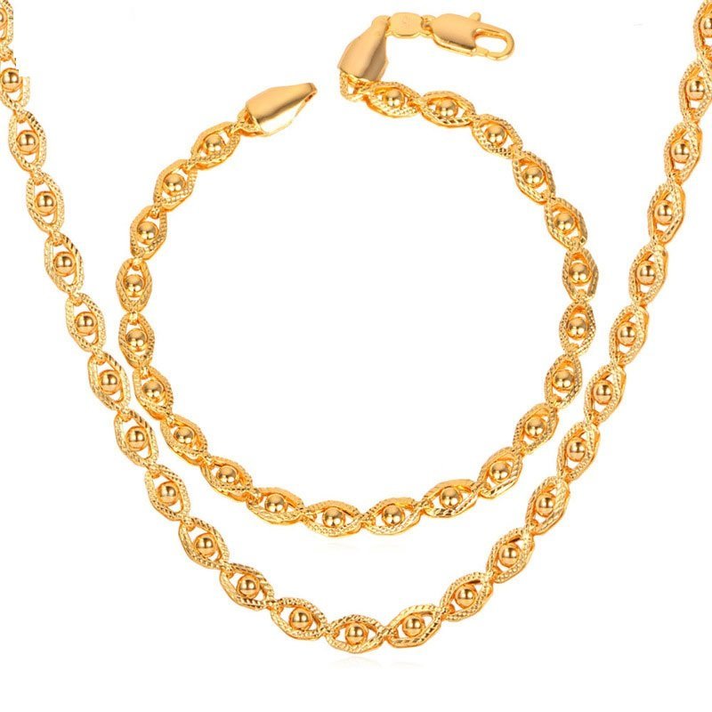 18K Real Gold Plated Environmental Friendly Copper Alloy Jewelry Set M01793