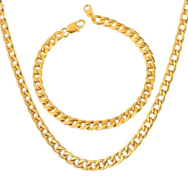 18K Real Gold Plated Environmental Friendly Copper Alloy Jewelry Set M01797