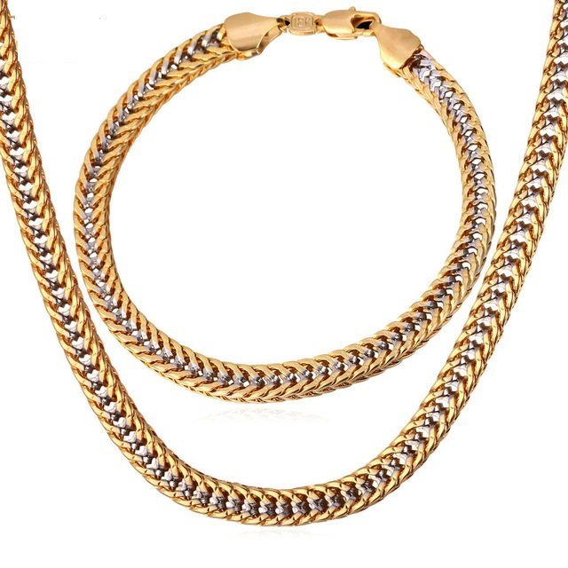 18K Real Gold Plated Environmental Friendly Copper Alloy Jewelry Set M01798