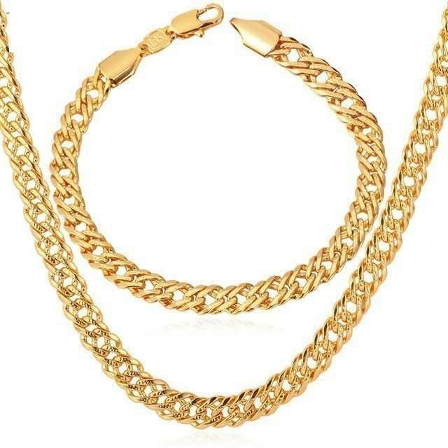 18K Real Gold Plated Environmental Friendly Copper Alloy Jewelry Set M01801