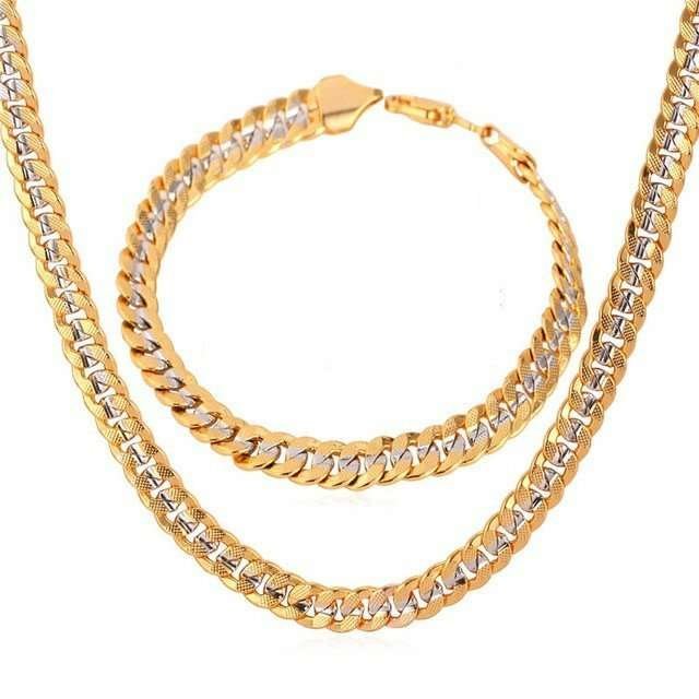 18K Real Gold Plated Environmental Friendly Copper Alloy Jewelry Set M01813