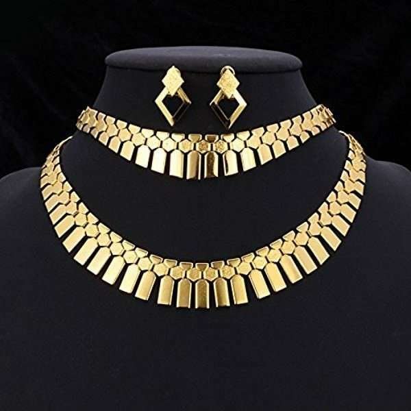 18K Real Gold Plated Environmental Friendly Copper Alloy Jewelry Set M01903