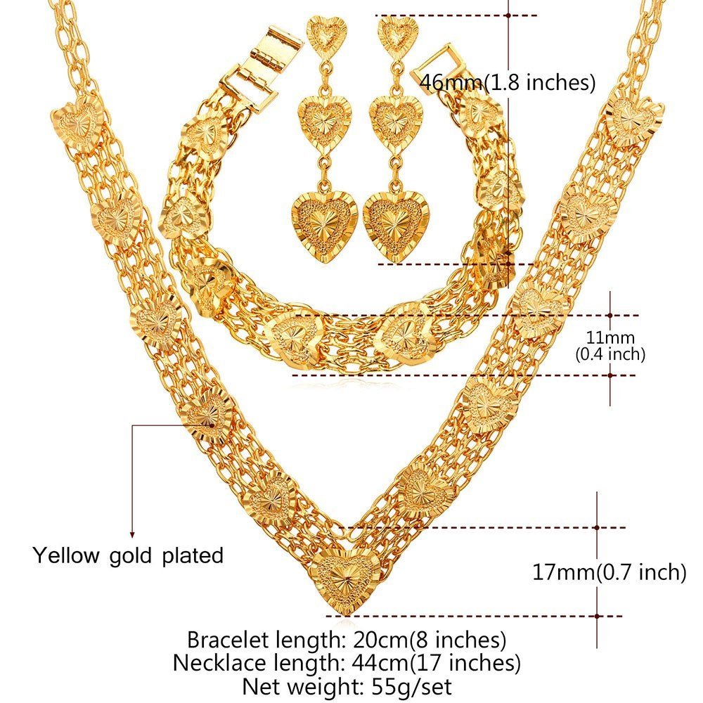 18K Real Gold Plated Environmental Friendly Copper Alloy Jewelry Set M02233