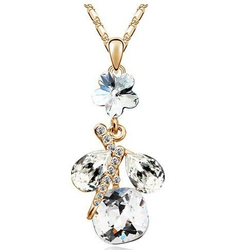 18K Rose Gold Plated Austrian Crystal Necklace M00639