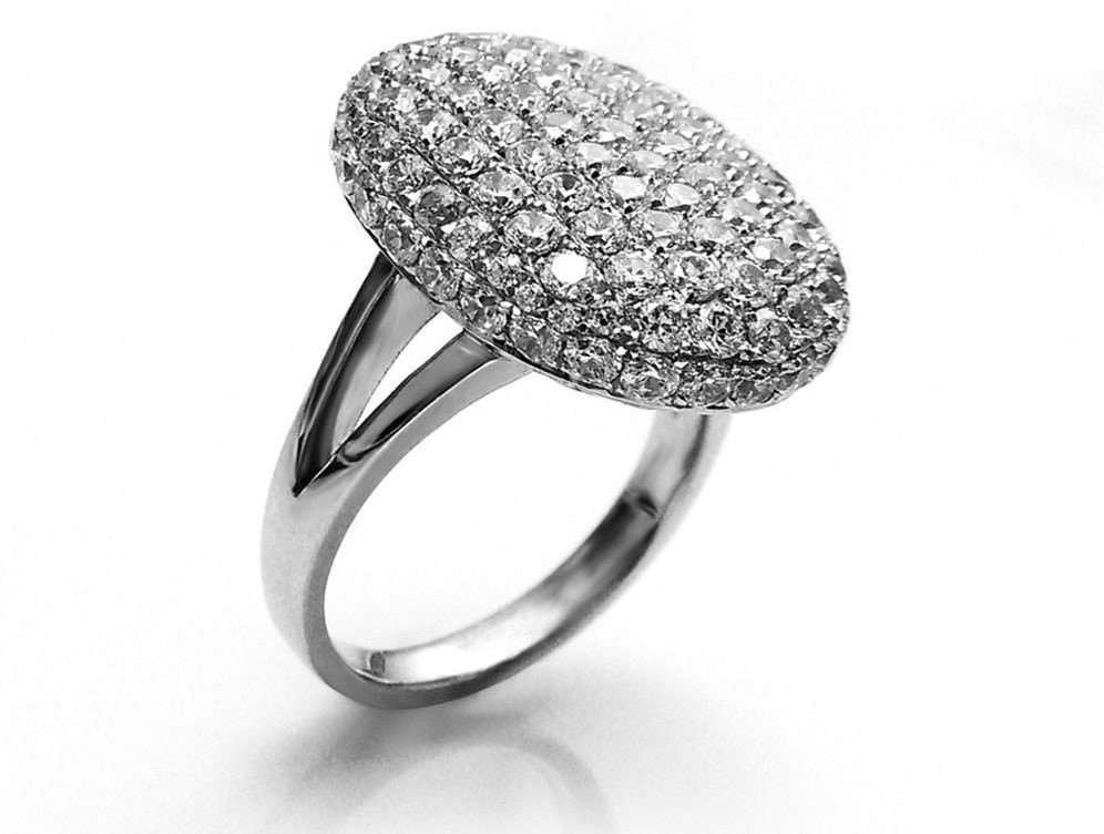 18K White Gold Plated Bella Rhinestone Crystal Wedding Ring M00860