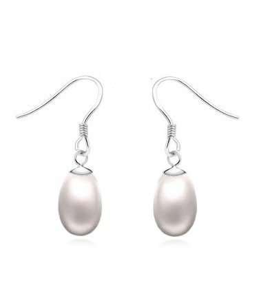 18K White Gold Plated Freshwater Pearl Earrings M01504