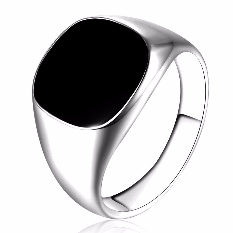 18K White Gold Plated Men Ring M01038
