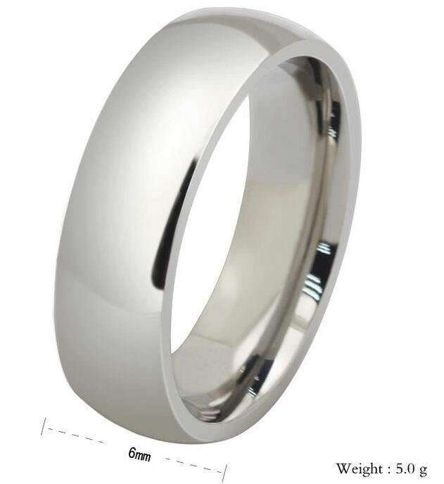 18K White Gold Plated Titanium Steel Wedding Ring M00907