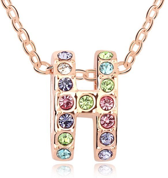 18K Gold Plated Austrian Crystal Multi Necklace M00601